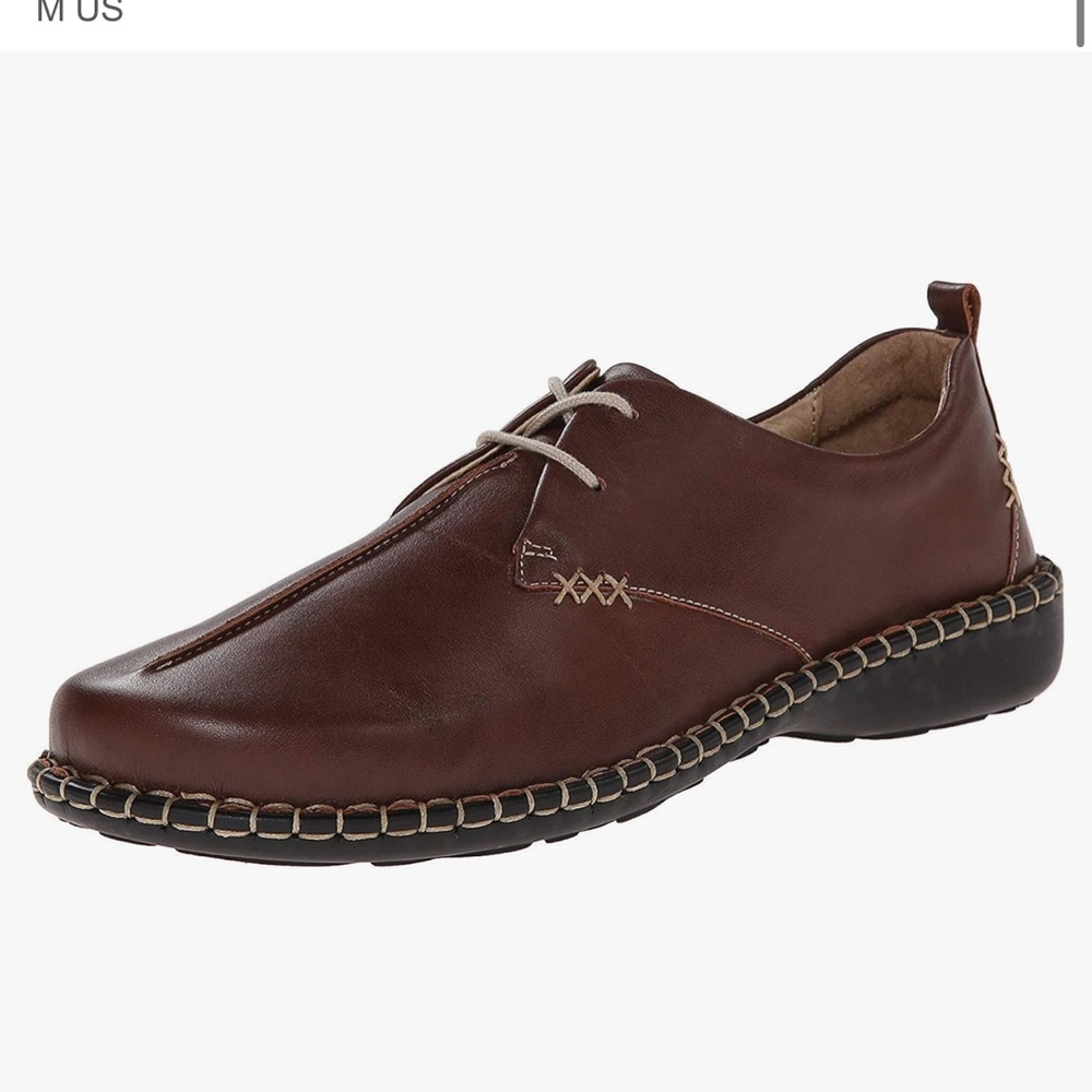 Josef Seibel Brown Leather Lindsay Fisherman Lace Up Loafers US 8.5 EU 39